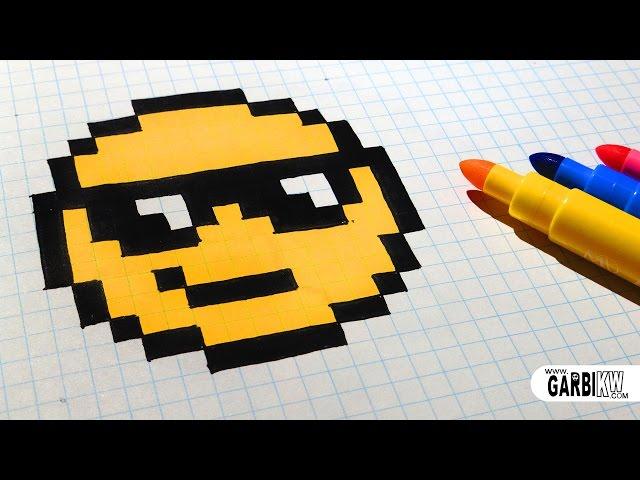 Handmade Pixel Art - How To Draw The Sunglasses emoji #pixelart