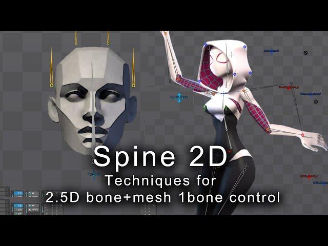 Spine 2D Tutorial 07  2.5D bone+mesh 1bone control