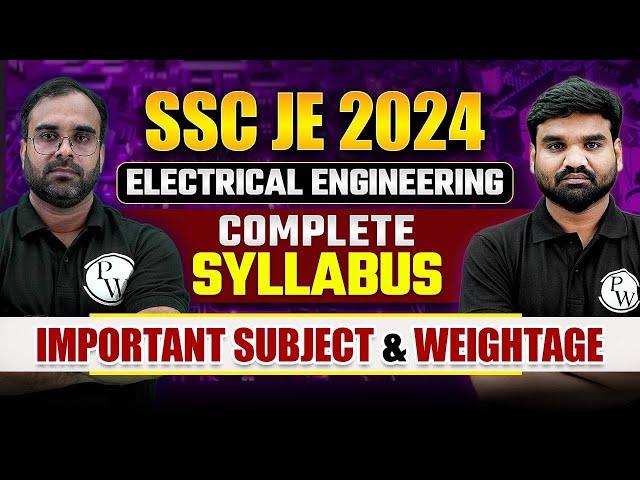 SSC JE 2024 | HOW TO PREPARE SSC JE ELECTRICAL 2024 | ELECTRICAL ENGINEERING | SSC JE STRATEGY