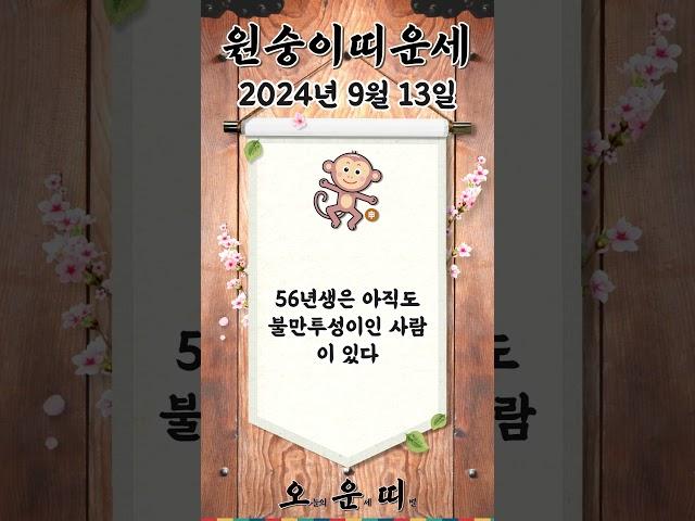 오늘의 원숭이띠 운세 2024년 9월 13일 #원숭이띠 #오늘의운세 #내일의운세 #운세 #운세쇼츠