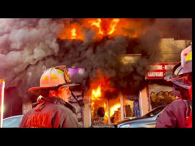  FIRST DUE EARLY ARRIVAL  FDNY Bronx 4th Alarm Box 2297 Heavy Fire Throughout a Taxpayer