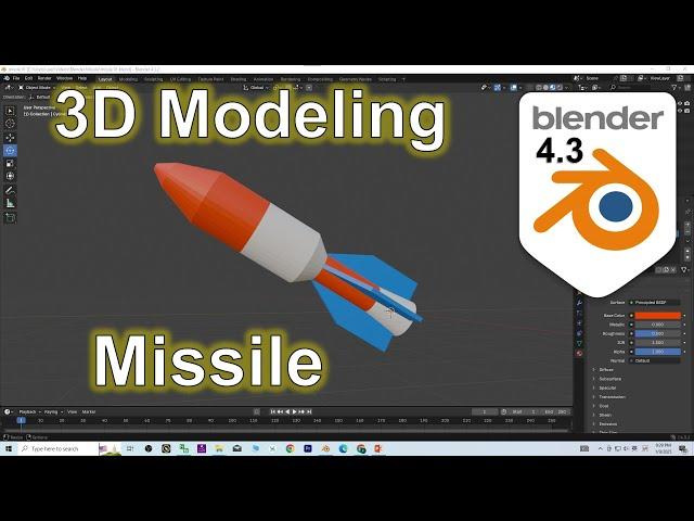 Blender How to create a Missle 3D Model #blender #tutorial #missle #3dmodeling #workflow