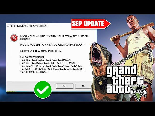 How To Fix GTA 5 Script Hook V Critical Error | GTA V Script Hook V Critical Error Fix | Sep Update