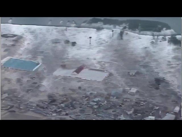 2011 Japan Tsunami - Rikuzentakata Police Helicopter. (Full Footage)