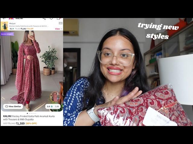 Myntra clothing haul for my postpartum body | kurtas, pants, nursing bras | satshyaa