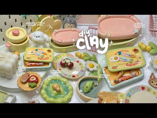 making clay trinket dishes and boxes using air dry clay / no bake