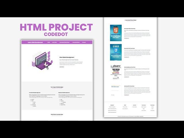 How to create a modern website using only HTML from Code Dot