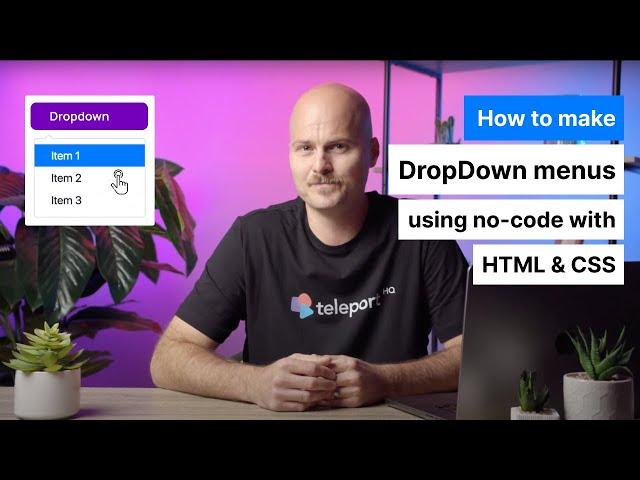 How To Make Dropdown Menu using no-code with HTML and CSS code export