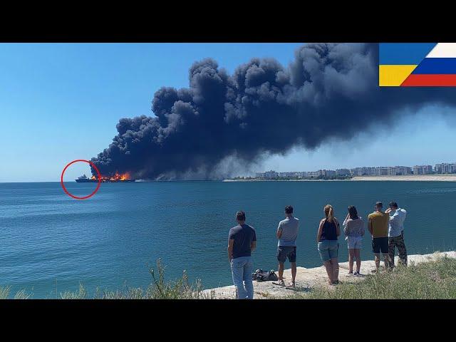 2 MINUTE AGO! THREE Russian cargo ships containing 250000 tonnes of bullets sunk by Ukrainian F-16s.