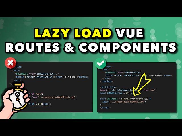 This is why you should lazy load routes and components in Vue