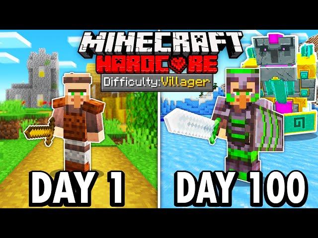 I Survived 100 Days as a VILLAGER in Hardcore Minecraft... Here’s What Happened