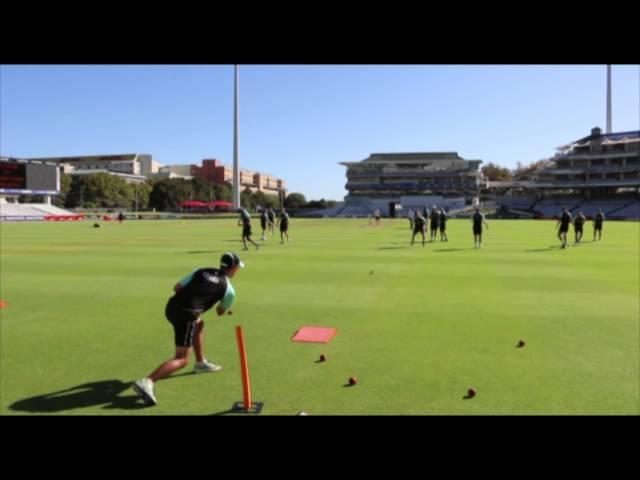 Surrey County Cricket Club take on fielding drills in Cape Town