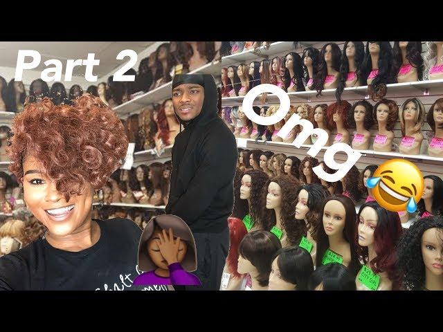 Try on/haul!  I bought the cheapest wigs I could find in the hair store! Boyfriend reacts!