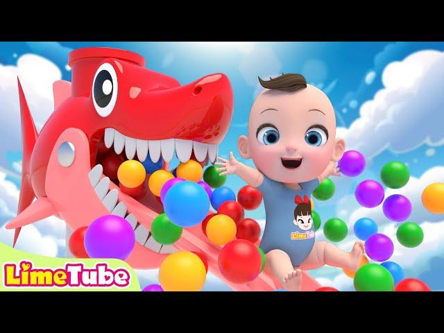 baby shark ball pool Surprise Egg & Wheels On The Bus Nursery Rhymes | Kindergarten | LimeAndToys