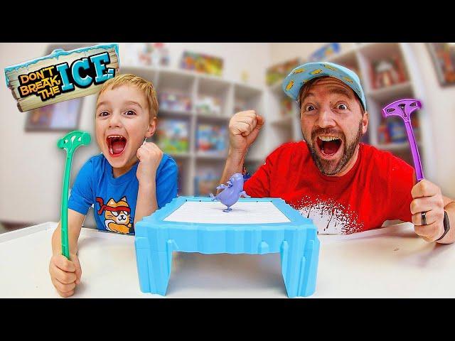 Father VS Son PLAY DON'T BREAK THE ICE! (Hammer Battle!)