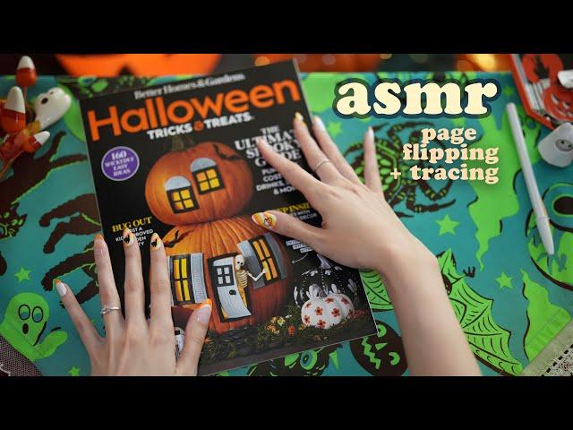 ASMR Halloween Magazine Flip Through  (whispering + paper sounds + tracing)