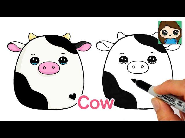 How to Draw a Cute Cow Easy Squishmallows