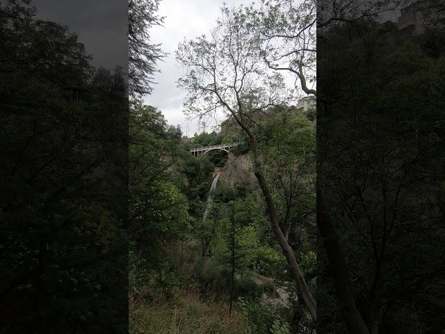 bridge and waterfall