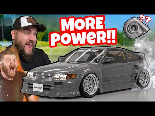 500+HP V8 HONDA GETS MORE POWER!! FINISHING THE CUSTOM HOT ROD CRX! TURBO?!