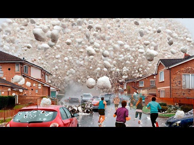 Massive destruction in Canada! Baseball-sized hail storm hit Calgary, Alberta,  everyone is shocked