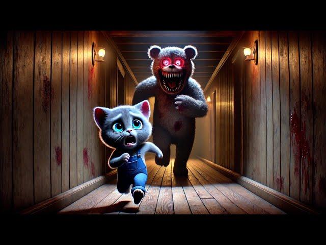 Devil Bear  Takes Revenge on Poor little  #cat #ai #cats #catlover #animation #cartoon #aicat