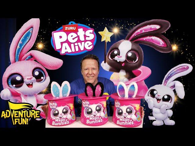 3 Zuru Pets Alive Magic Bunnies! Magic Bunny Ears Lights, Sounds & Tricks! Adventure Fun Toy review!