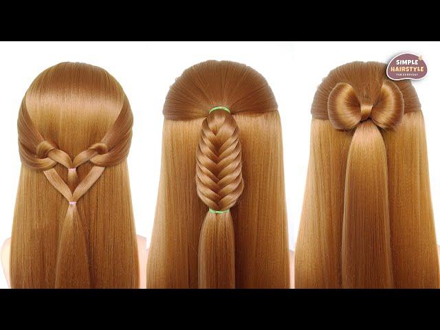 Open Hairstyle For Wedding Guest | Korean Ponytail Hairstyle Tutorial | Easy Half Ponytail Hairstyle