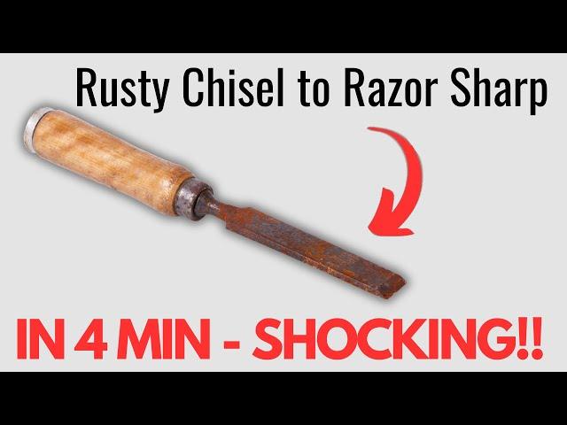 Renew the most severely rusted bench chisel in 4 minutes (ON A BUDGET)!!!