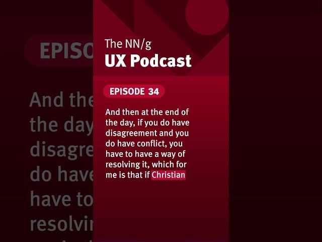 The importance of team alignment - Charlie Kreitzberg on the NN/g UX podcast. #UX #Podcast