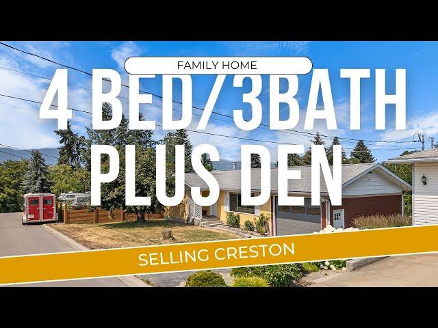 4bed family home in the heart of beautiful Creston BC  for sale