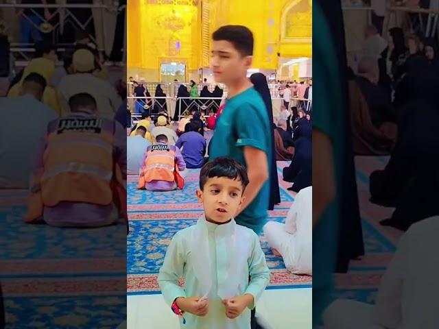 Little child Muhammad Raza Najafi Praying in the shrine of Maula Ali AS#reels #najaf