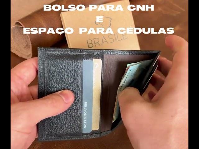 Carteira Masculina Feminina Couro Brasile Slim. Fábrica, atacado, revenda, brinde, personalizada.