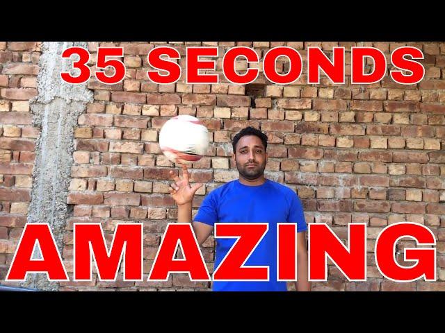 Football spinning for 35 seconds guinness world record longest duration spinning football on finger