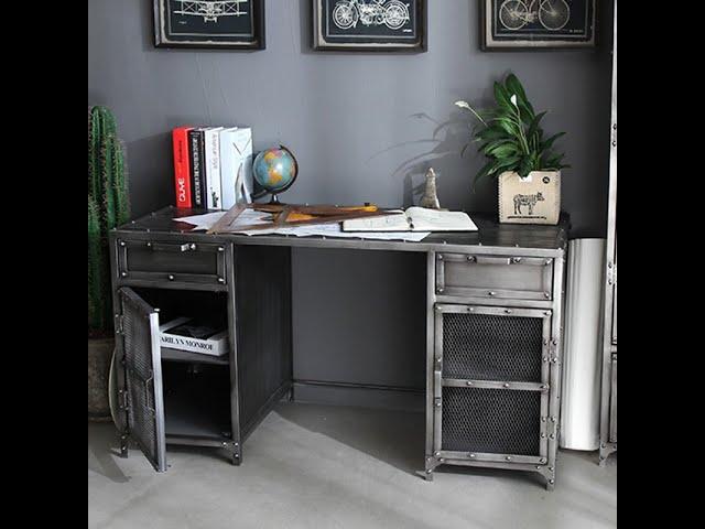 American iron desk creative table file cabinet bookcase industrial computer desk