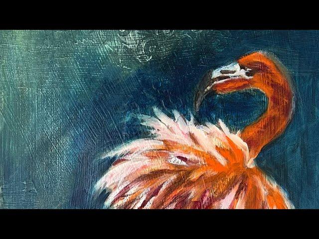 Flamingo - How to paint feathers in acrylics