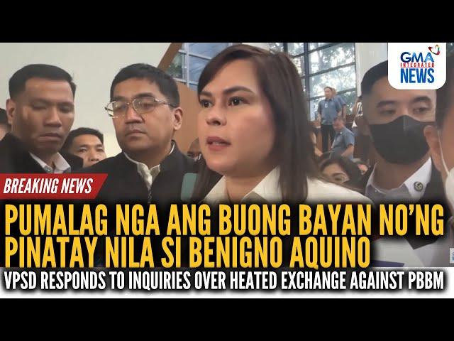 VP Sara Duterte responds to inquiries over heated exchange against PBBM | GMA Integrated News