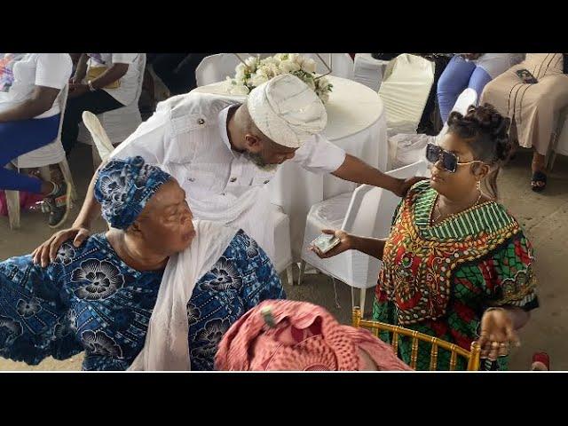 ENIOLA BADMUS WENT ON HER KNEES TO GREET MADAM SAJE AT MURPHY AFOLABI 8 DAYS FIRDAUS PRAYER