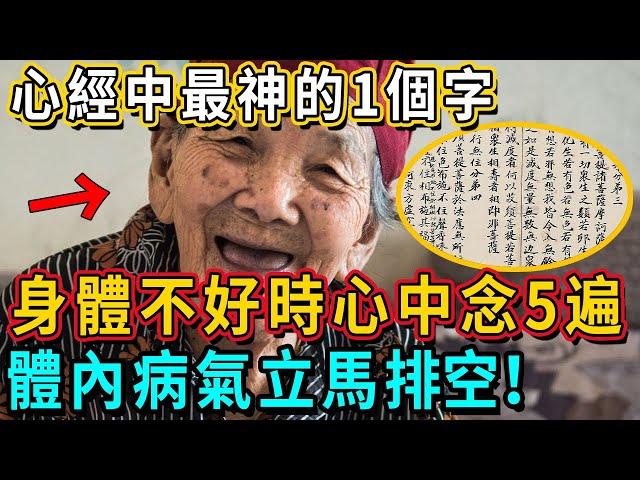 120歲高僧抖出佛家奧秘：《心經》中最神奇的1個字， 身體不好時在心中默念5遍，體內病氣立馬排空！| 佛談大小事