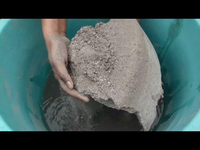 Gritty sand cement crumbling in water  SA ASMR