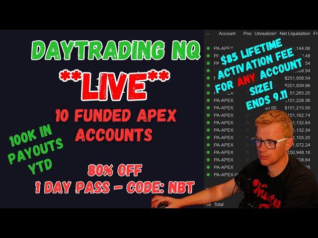 **LIVE** DAY TRADING - APEX TRADER FUNDING - CODE NBT