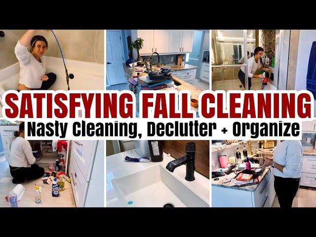 SATISFYING FALL DECLUTTER + ORGANIZE + CLEAN WITH ME :: SPEED CLEANING MOTIVATION 2024