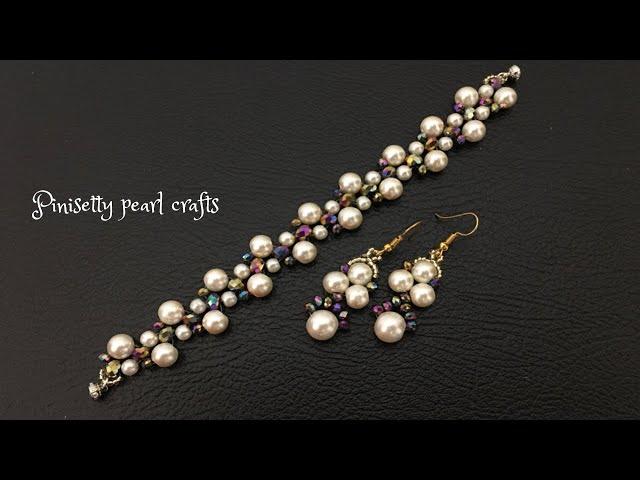 Fancy! Easy Bracelet set Making | Handmade Jewelry/crystal bracelet tutorial/@PinisettyPearlCrafts