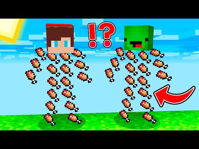 HOW JJ AND MIKEY BECAME FOOD BARS in Minecraft ?! NEW WAY TO USE FOOD BAR WITH MIKEY AND JJ !