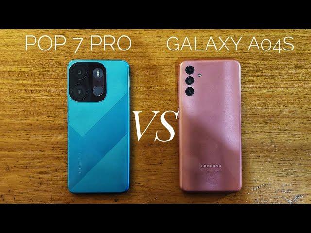 Tecno pop 7 pro vs Samsung galaxy a04s | speed test and full comparison.