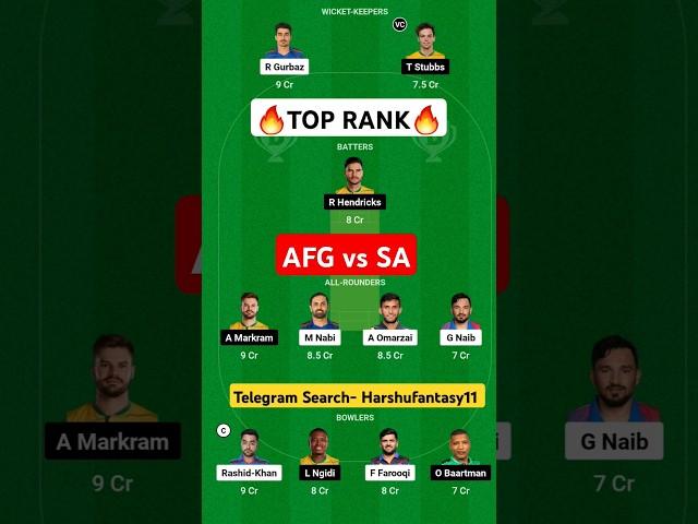 AFG vs SA Odi Dream11 Prediction | SA vs AFG Dream11 Team 2024 | Afghanistan vs South Africa Dream11
