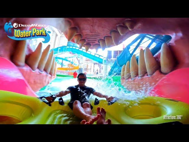 DreamWorks Water Park 2022 | Water Coaster & All the Big Water Slides POV | Record-Breaking Slides