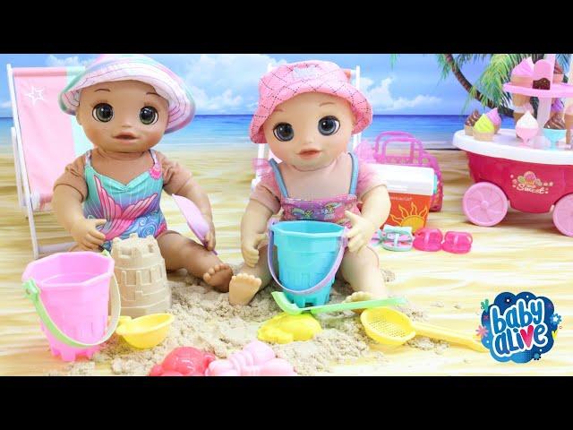 BABY ALIVE GÊMEAS NINA E HANNA VÃO PASSAR O DIA NA PRAIA