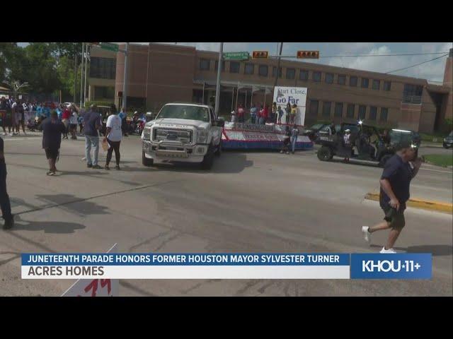Video from Juneteenth Parade in Acres Homes, honoring former Houston Mayor Sylvester Turner
