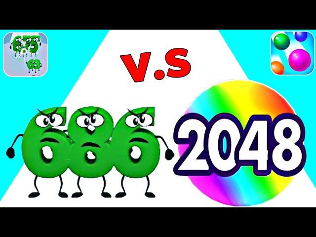 Bounce Merge 2048 vs Number Merge Warriors - Asmr Gameplay (Level Up Balls, Number Master Math Games