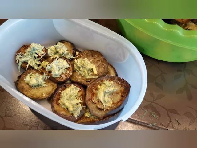 закуска из баклажанов с зеленью и чесночком